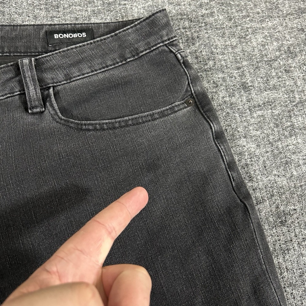 Bonobos Jeans Mens's Size 38x32 Black Straight Leg Denim Casual Stretch READ - Picture 11 of 13